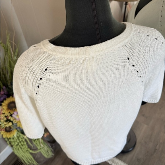 St. John Sport • V-Neck Short Sleeve Knit Cardigan - Picture 9 of 12